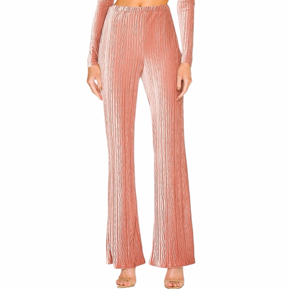 NWT Michael Costello x REVOLVE Rosana Pant in Mauve Size XS Flare leg Pull on